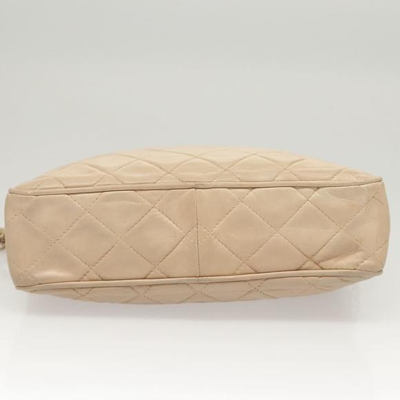 CHANEL Matelasse Chain Shoulder Bag Lamb Skin Beige Gold CC Auth bs26041 - Picture 5 of 16